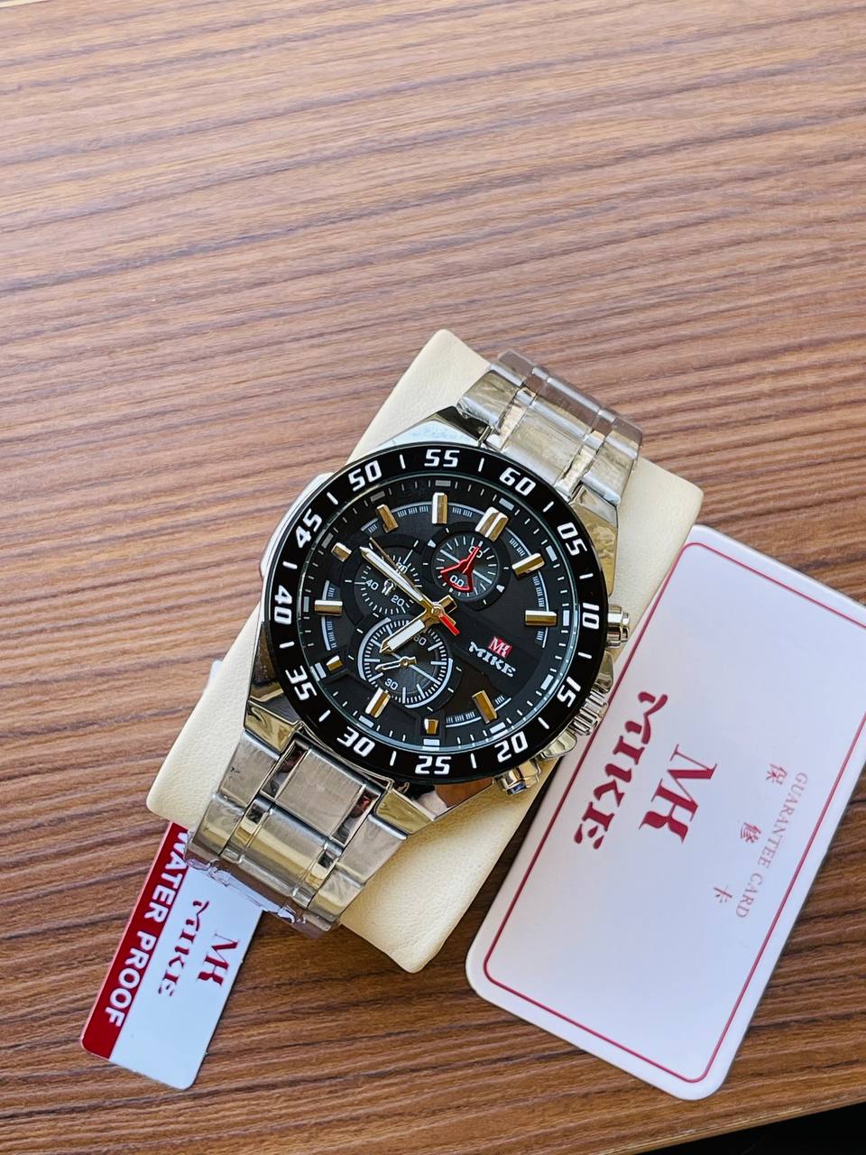 ساعة رجالي ضد المياه - silver black