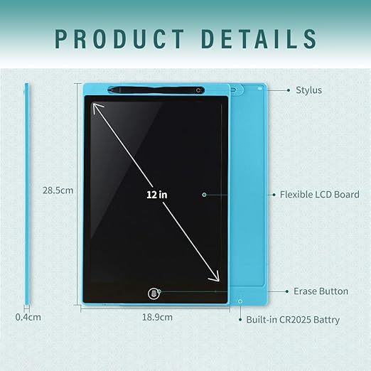 تابلت كتابة ورسم للأطفال والكبار 12 بوصة
