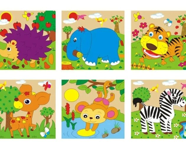 بازل خشب 9 مكعبات 6 أشكال